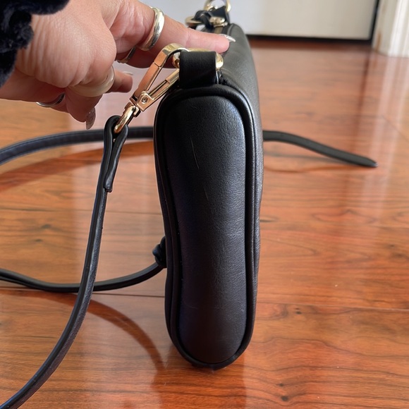 COPY - Black Vegan Leather Crossbody Bag Purse with Gold Hardware - Picture 6 of 15